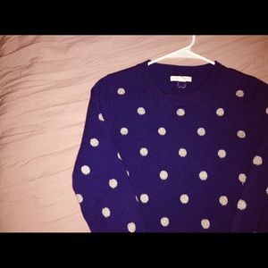 New York & Company Purple Polka Dot Sweater